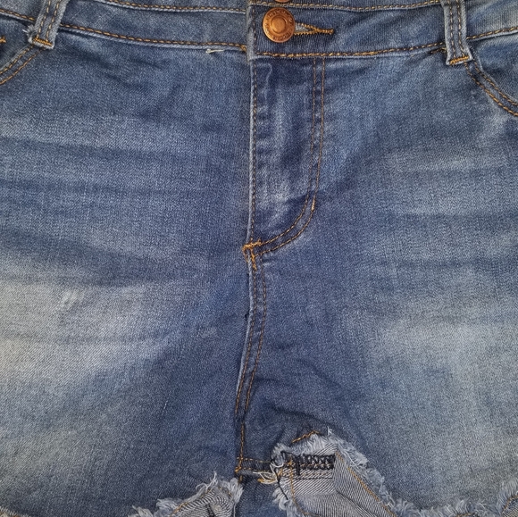 Distressed Hippie Laundry High Rise Shorts - Picture 3 of 11